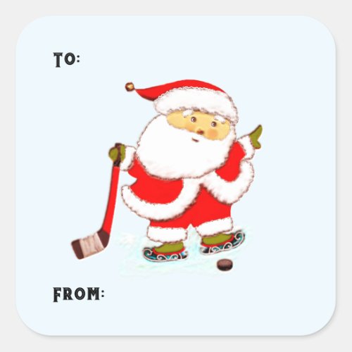 Hockey Christmas Square Sticker