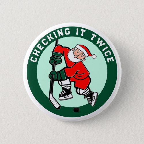 Hockey Christmas Stocking Stuffer Button