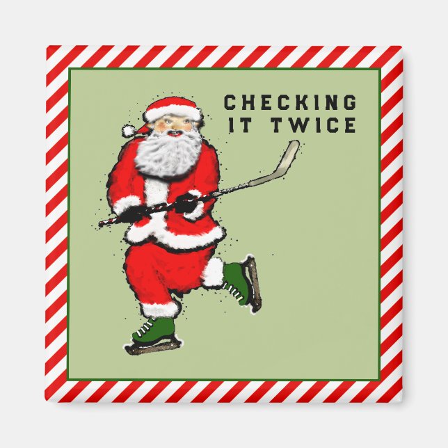 Hockey Christmas Stocking Stuffers Magnet (Front)