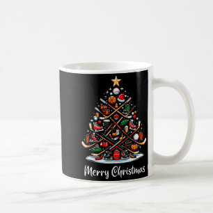 Hockey Christmas Tree Lights Funny Hockey Player X Coffee Mug