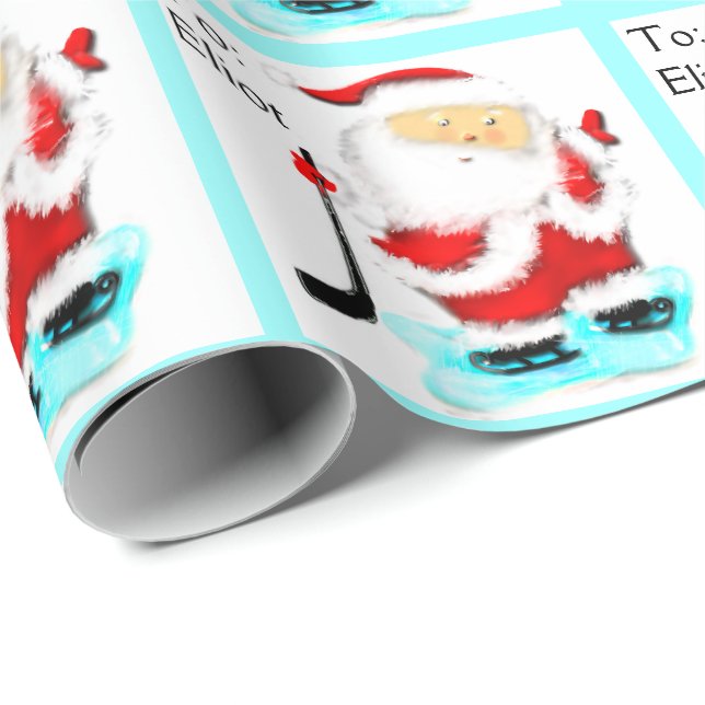 Hockey Christmas Wrapping Paper (Roll Corner)