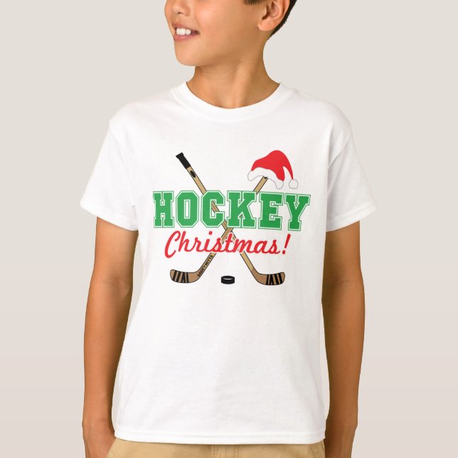 Hockey Christmas Youth T-Shirt (Front)