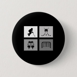 Hockey Clothing - Hockey Ice Hockey Player Gift Button