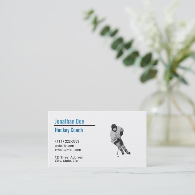 Hockey Coach Business Card (Standing Front)