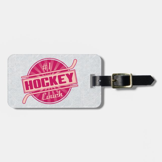 Hockey Coach Customizable Luggage Tag (Front Horizontal)