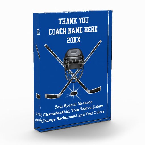 Hockey Coach Gift Ideas Change COLORS and TEXT Zazzle