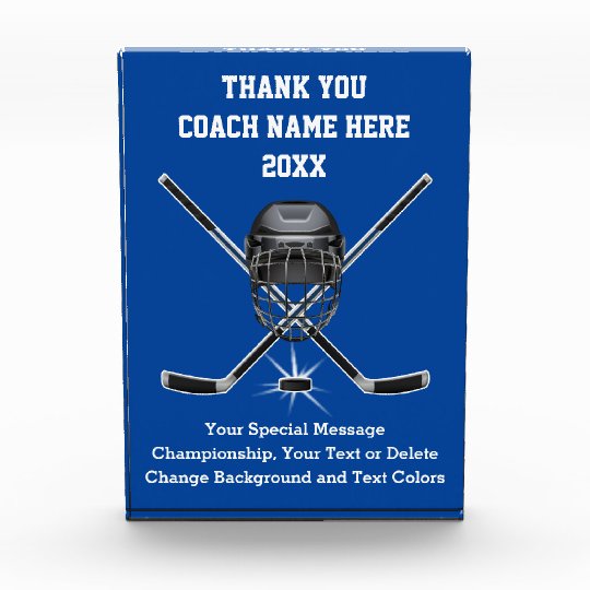 Hockey Coach Gift Ideas Change Colors And Text