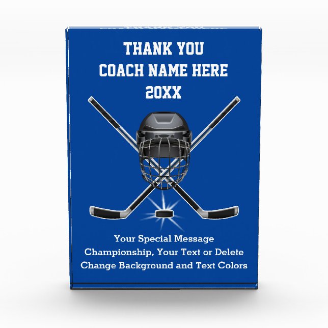 Hockey Coach Gift Ideas Change COLORS and TEXT (Front)