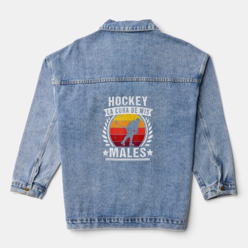 Hockey Coach Goalkeeper Hockey Mom Dad Puck Sports Denim Jacket