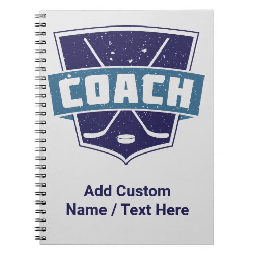 Hockey Coach Ice Hocke Trainer Notebook