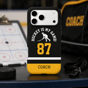 Hockey Coach Jersey Number Design iPhone 17 Pro Max Case