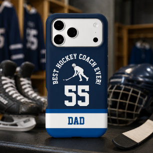 Hockey Coach Jersey Number Design iPhone 17 Pro Max Case
