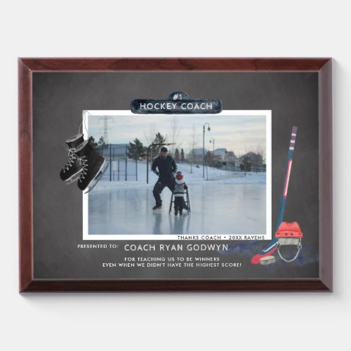 Hockey Coach Photo Award Plaque