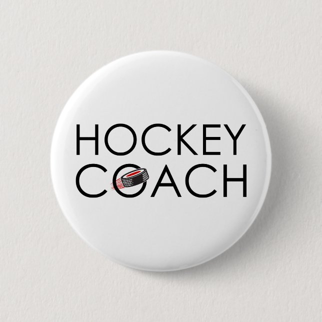 Hockey Coach Pinback Button (Front)