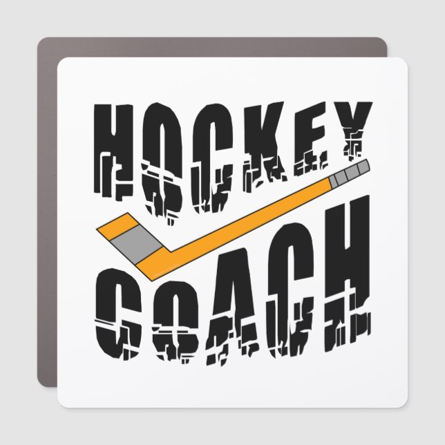 Hockey Coach Stick  Car Magnet (Front)