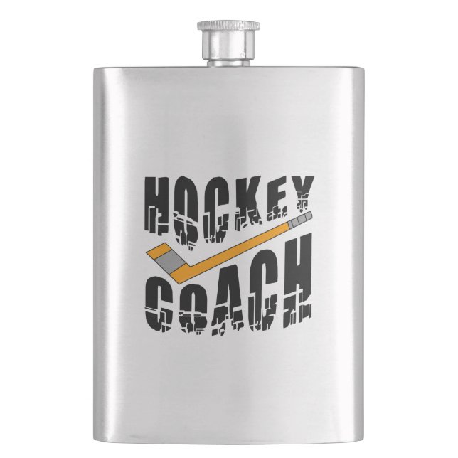 Hockey Coach Stick  Flask (Front)