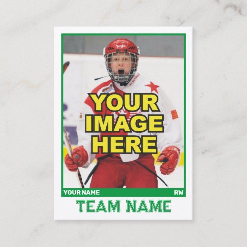 Hockey Collectible Trading Card  Kelly Green