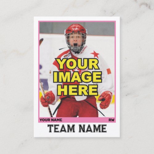 Hockey Collectible Trading Card  Pink