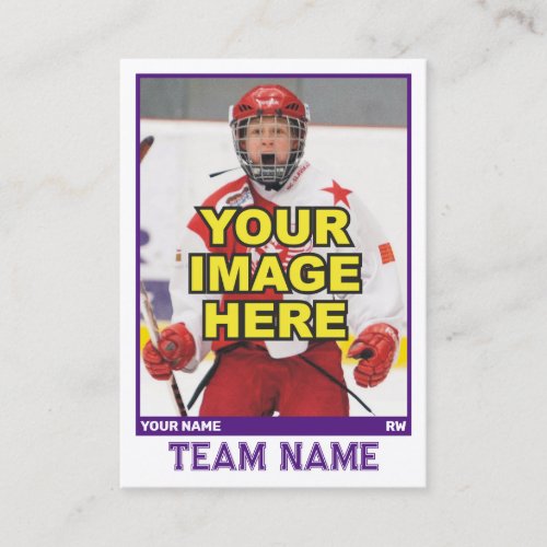 Hockey Collectible Trading Card  Purple