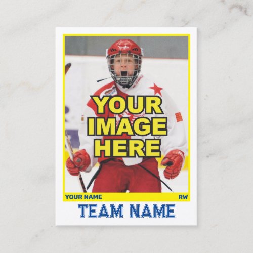 Hockey Collectible Trading Card  Yellow