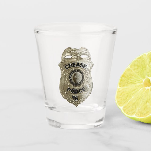 Hockey Crease Police Shot Glass (Front)