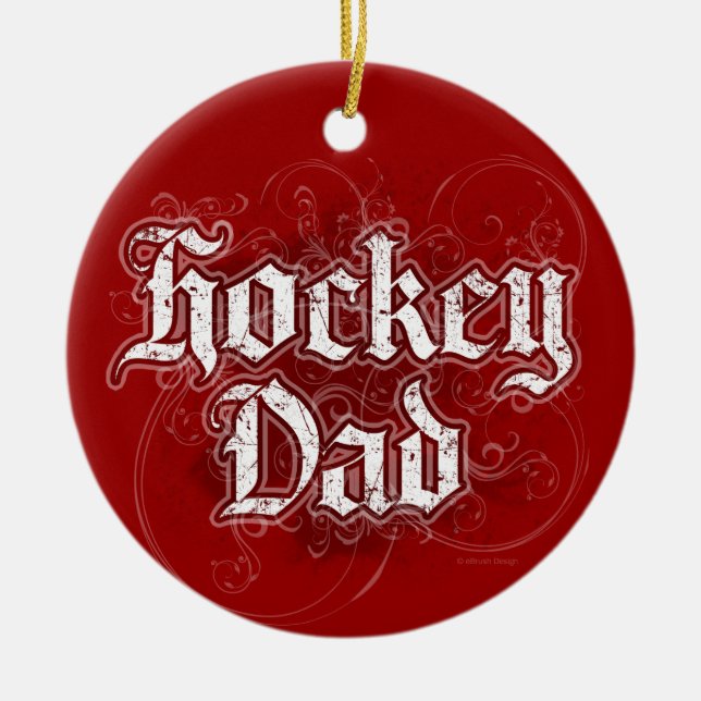 Hockey Dad Ceramic Ornament (Front)