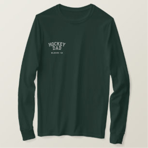Hockey Dad Custom Personalized  Embroidered Long Sleeve T-Shirt