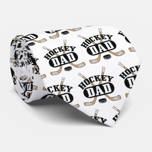 Hockey Dad Hockey Sticks and Puck Neck Tie