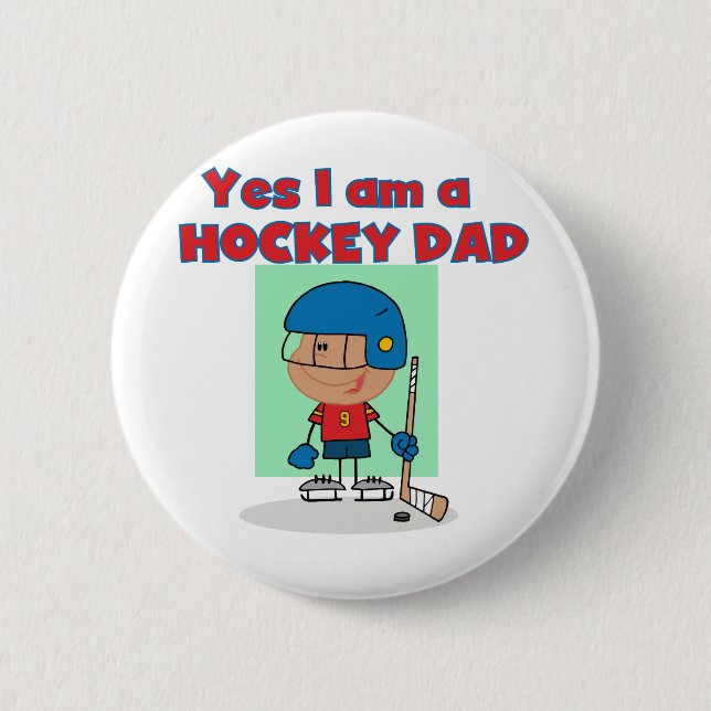 Hockey Dad T-shirts and Gifts Button (Front)