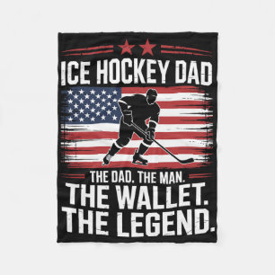 Hockey Dad The Wallet, Ice Hockey Father  Fleece Blanket