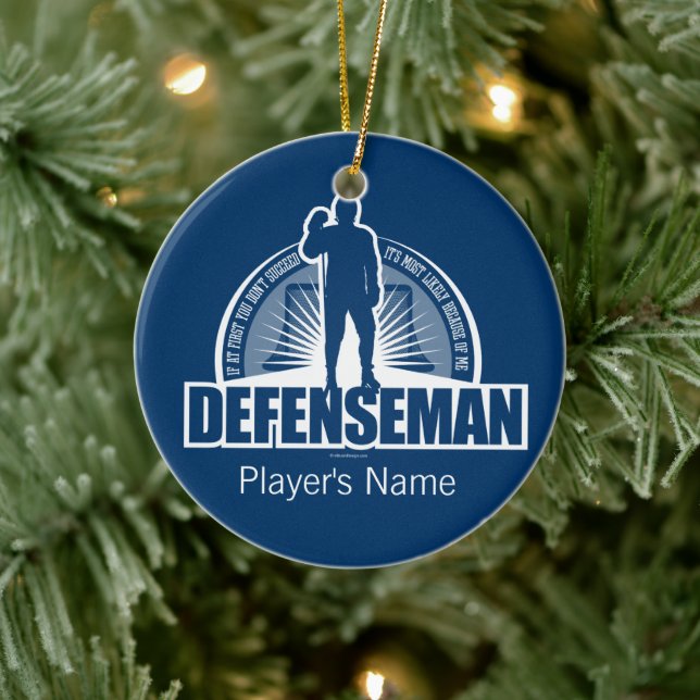 Hockey Defenseman Ceramic Ornament (Tree)