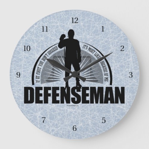 Hockey Defenseman Large Clock