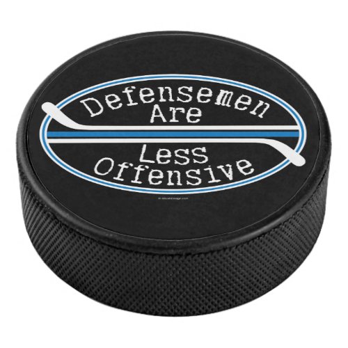 Hockey Defensemen Less Offensive Hockey Puck
