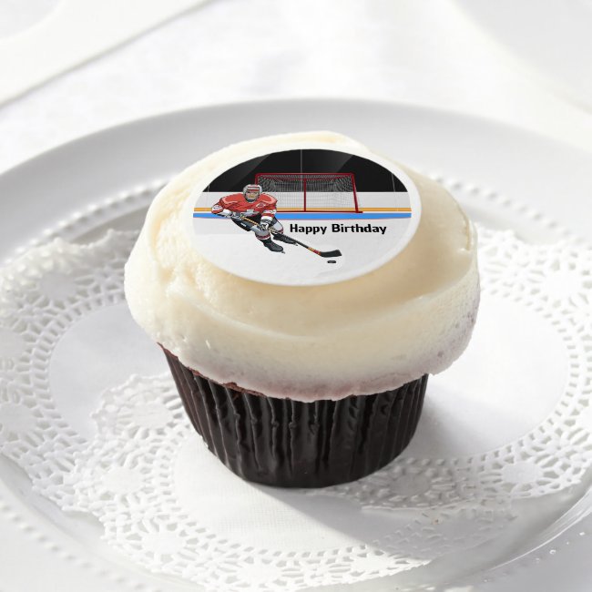 Hockey Design Edible Frosting Rounds
