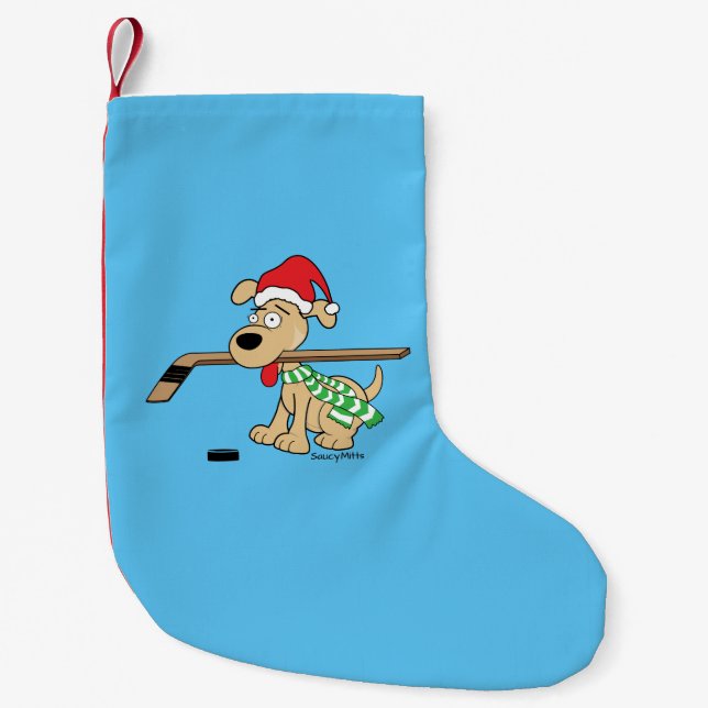 Hockey Dog Christmas Stocking (Front)