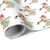 Hockey Dog Christmas Wrapping Paper (Roll Corner)