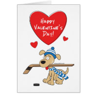 Hockey Dog Valentines Card