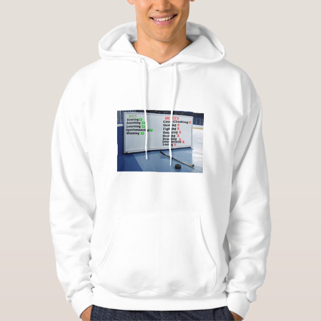 Hockey Do's and Don'ts Whiteboard Hoodie (Front)