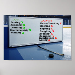 Hockey Do's and Don'ts Whiteboard Poster