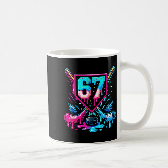 Hockey Drip 6 7 Number 67 Six Seven Meme Men Boys  Coffee Mug (Right)