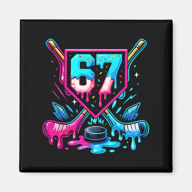 Hockey Drip 6 7 Number 67 Six Seven Meme Men Boys  Magnet (Front)
