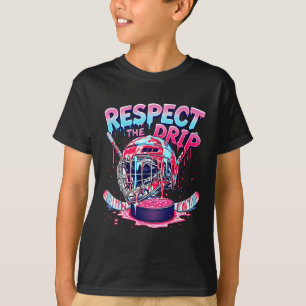 Hockey Drip For Boys Ice Cream Drip Youth Kids Fun T-Shirt
