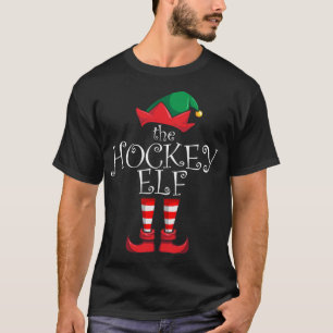 Hockey Elf Matching Family Christmas Party Pajama  T-Shirt