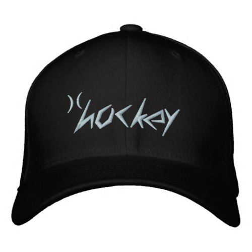 hockey Embroidered Hat Basic Flexfit Wool Cap