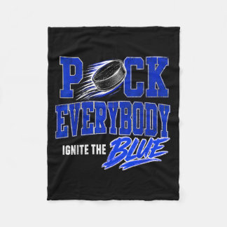 Hockey Enforcer Blue Vintage Fleece Blanket