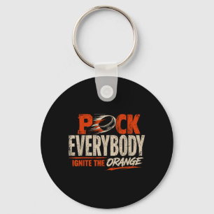 Hockey Enforcer Orange 1 Keychain