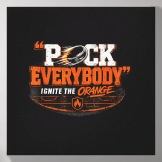 Hockey Enforcer Orange Canvas Photo Tile