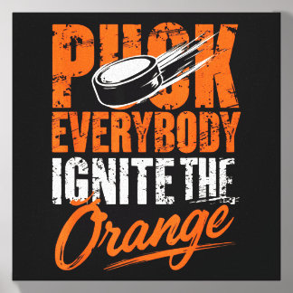 Hockey Enforcer Orange Funny Hockey Sport Canvas Photo Tile