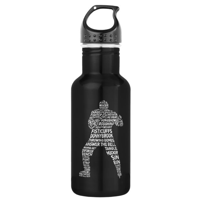 Hockey Enforcer Stainless Steel Water Bottle (Front)