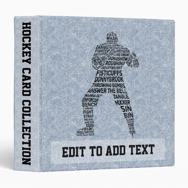 Hockey Enforcer Trading Card Album, Customizable Binder (Front/Spine)